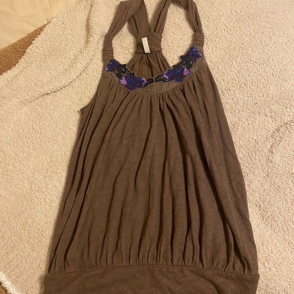 Embroidered free people tank